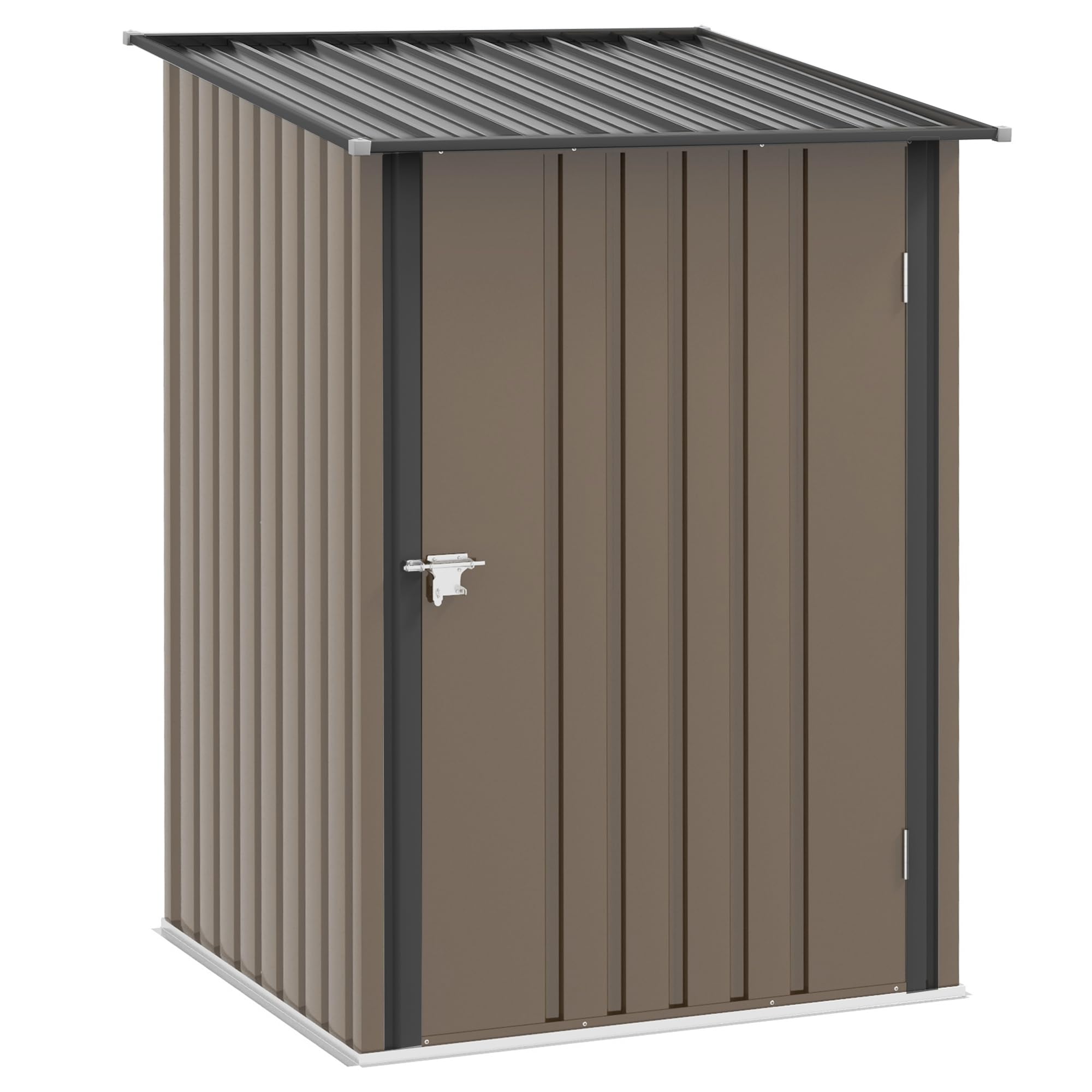 Outsunny 3.3' X 3.4' Outdoor Storage Shed, Metal Garden Tool House With Sloping Roof And Lockable Door For Backyard, Bike, Patio